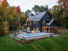 HGTV Dream Home 2022 provides plenty of outdoor space for relaxing and enjoying the beauty of Vermont. From the covered back porch with seating for a crowd to the heated pool, the outdoor living spaces feel luxurious and inviting for everyone.