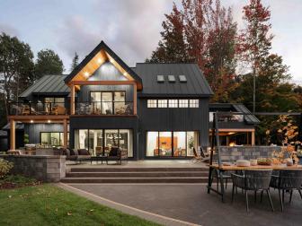 Modern style and luxury, cabin details elevate the back patio at HGTV 2022 Dream Home. With plenty of room to cook, entertain and relax, this expansive outdoor living space elevates the everyday into something extraordinary.