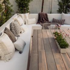Brown and White Outdoor Dining Area