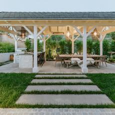 Covered Patio With Outdoor Dining Table