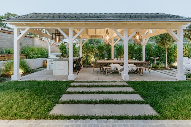 Covered Patio and Paver Path