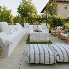 Outdoor Sitting Area With Floor Cushions