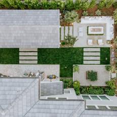 Backyard Overview With Paver Paths