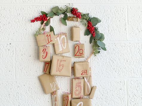 Turn an Embroidery Hoop Into a DIY Advent Calendar Wreath