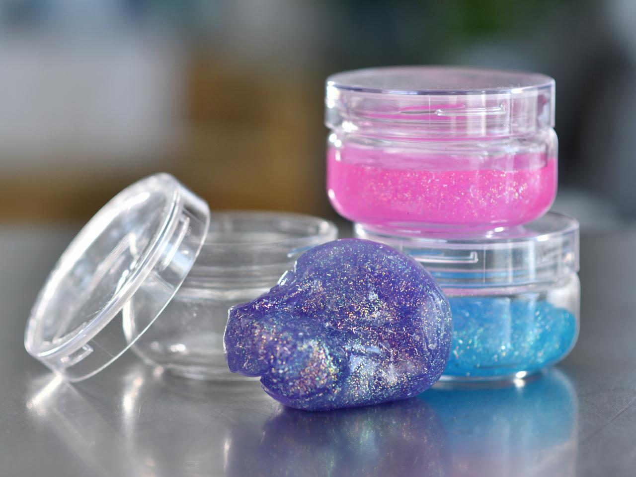 Glitter Glue Slime Just Two Ingredients with Easy Clean Up