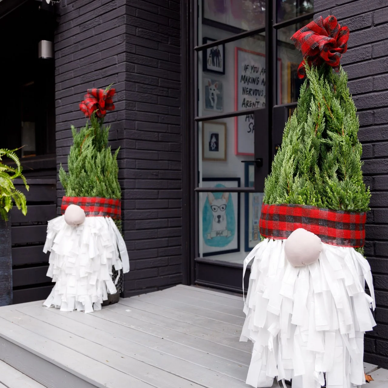 How to Turn Evergreen Planters Into Front Porch Gnomes for the Holidays HGTV