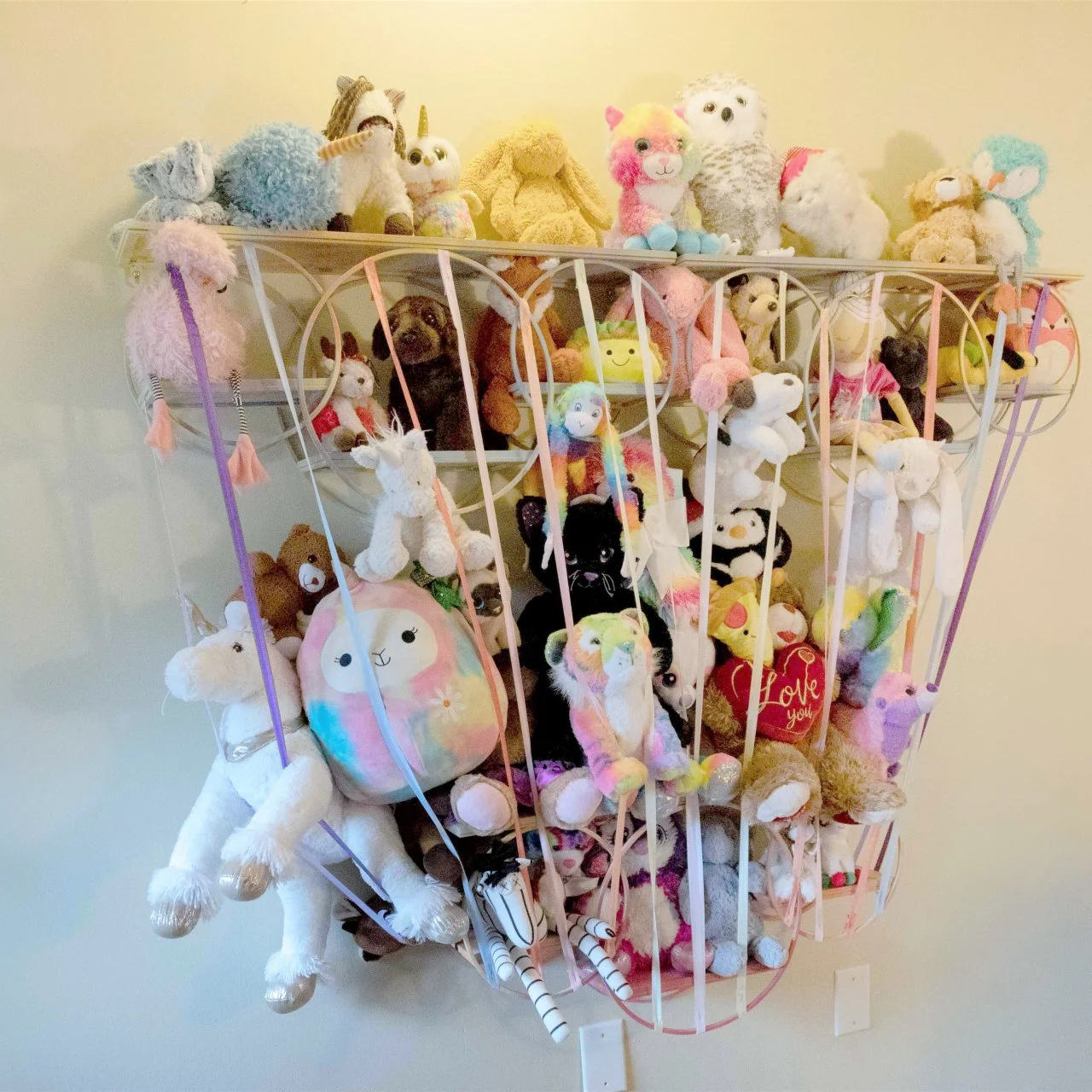 DIY Kid Friendly Wall Mounted Stuffed Animal Storage HGTV