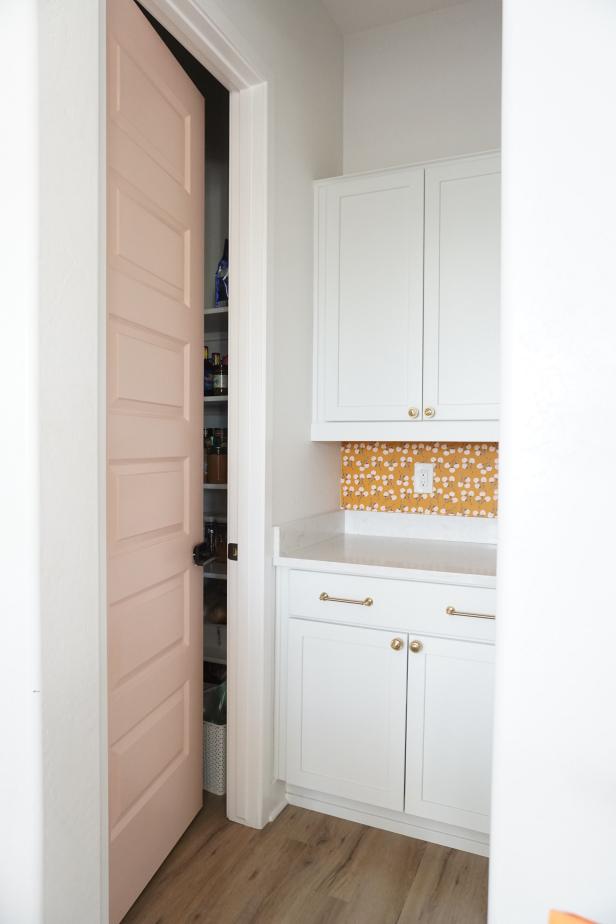 Subtle Pink Finish on Pantry Door 