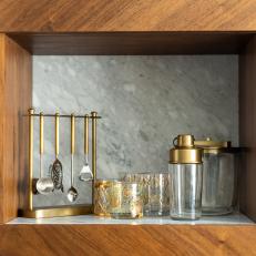 Home Bar With Gold Mixology Kit
