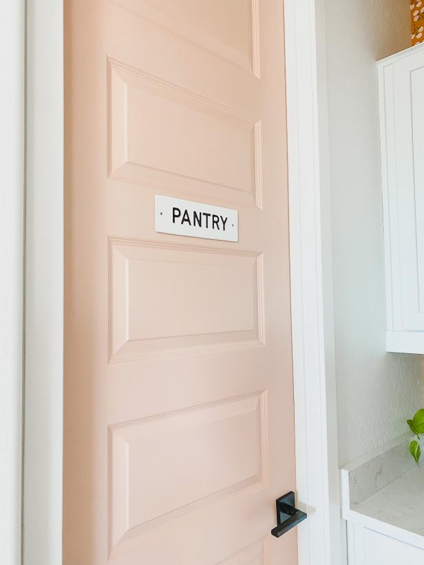 Enameled Sign on Freshly Painted Pantry Door