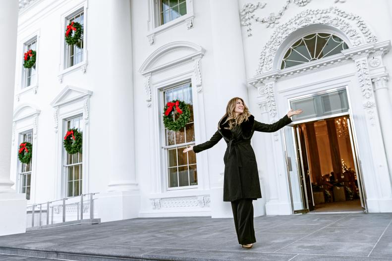 Genevieve Gorder, host of HGTV's White House Christmas 2021.