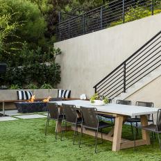 Alfresco Dining Area Featuring a Modern Dining Table and Matching Chairs