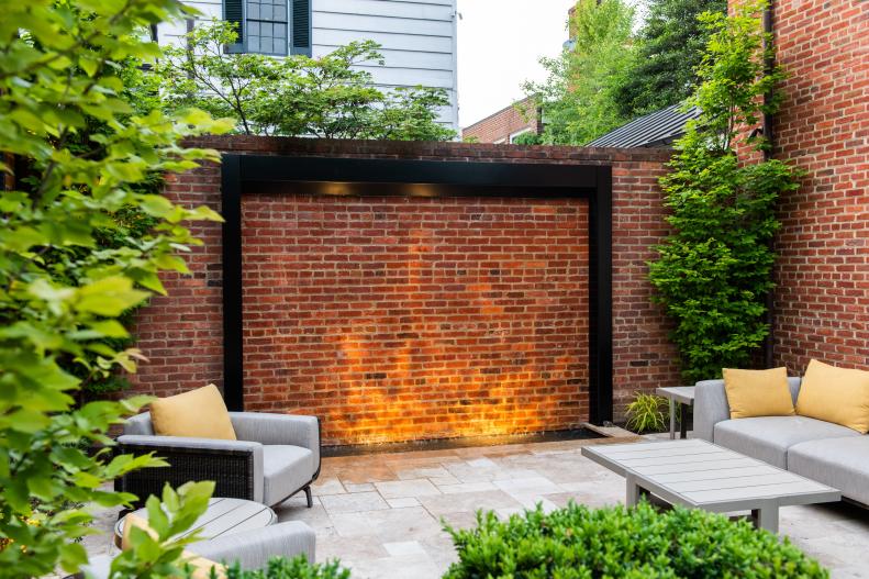 Sitting Area With Brick Wall