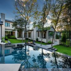 Backyard With Pool and Fire Pit