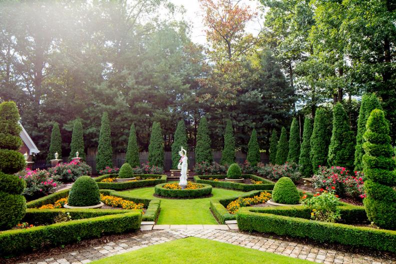Formal Garden and Yellow Flowers