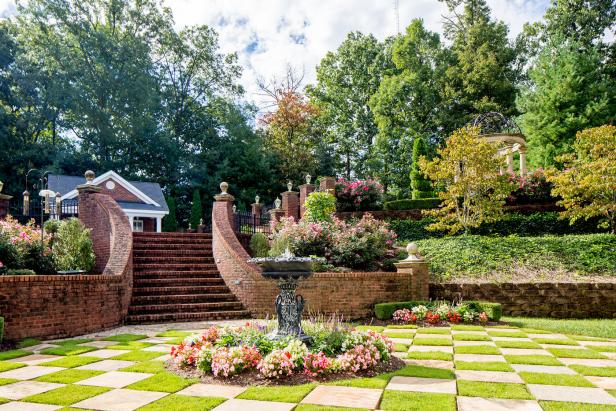 Formal Garden With Checkerboard Lawn | HGTV