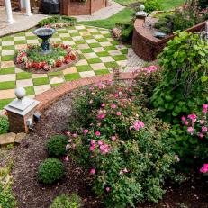 Checkerboard Garden With Fountain
