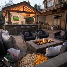 Fire Pit Sitting Area With Popcorn