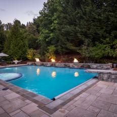 Swimming Pool With Stone Diving Board