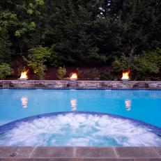 Hot Tub and Pool With Fires
