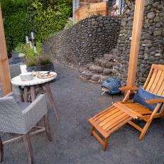 Outdoor Dining Area and Rock Walls 