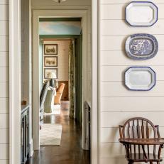 Doorway to Butler's Pantry With Traditional White Paneling 