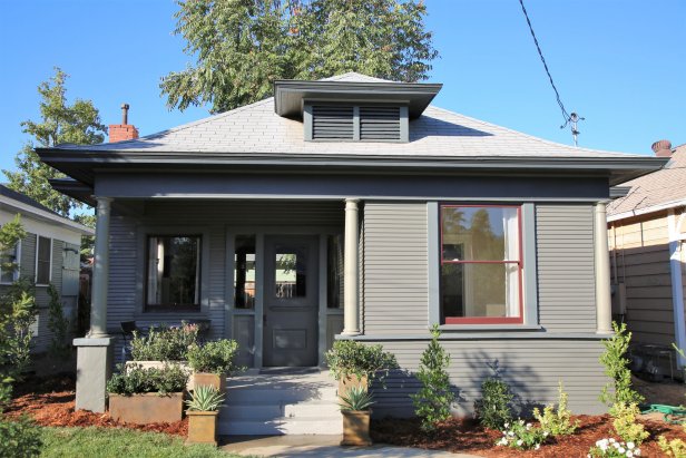 After Image of a Gray Victorian Bungalow