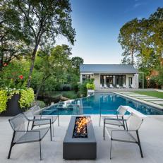 Modern Patio with Fire Pit