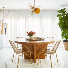 Bohemian Dining Room With T-Shirt Rack