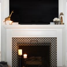 Fireplace With Geometric Tile Surround