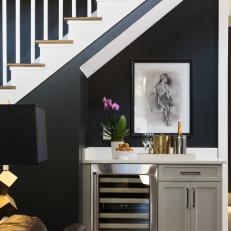 Black and White Stairs With Bar