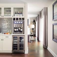 Transitional Kitchen With Wine Storage