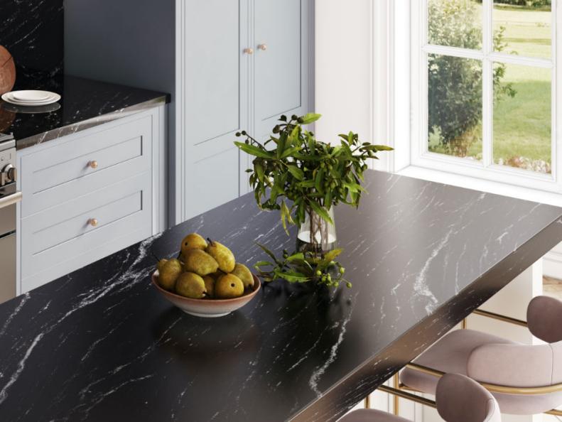 Designer experts at surface manufacturer Cosentino, makers of Silestone, Dekton and Sensa say that dark surfaces on kitchen islands are trending.