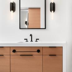Modern Bathroom With Oak Vanity