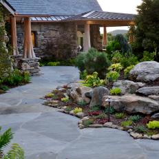 Stone Path and Perennial Garden