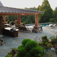 Craftsman Poolhouse and Garden