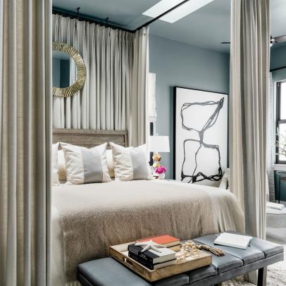 Serene Bedroom in Blues and Grays