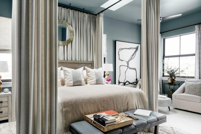 Serene Bedroom in Blues and Grays