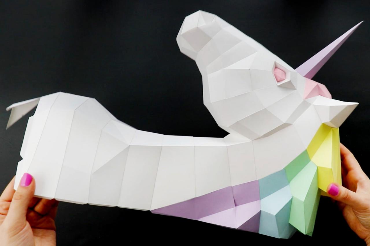 Make a 3D Paper Unicorn With a Template From Oxygami's Etsy Shop 