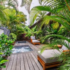 Tropical Deck With Hot Tub