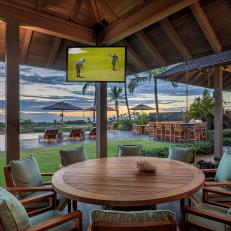 Tropical Luxury Backyard With TV