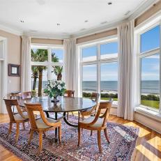 Oceanfront Dining Area With Bay Windows