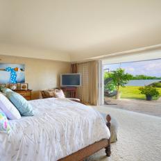 Oceanfront Tropical Bedroom With Open Wall