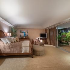 Tropical Brown Bedroom and Patio