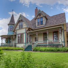 Colorful Victorian Home and Front Porch