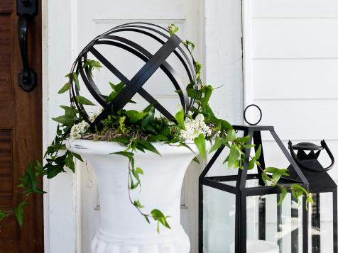 Craft a Cottage-Inspired Topiary Globe From Old Hanging Baskets
