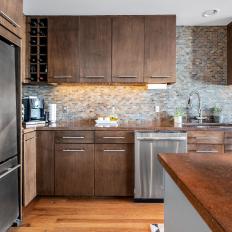 Modern Kitchen with Wood Accents