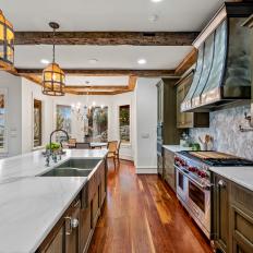 Modern Open Concept Kitchen with Rustic Accents