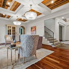 Wood Panel Foundation for Beautiful Coffered Ceiling