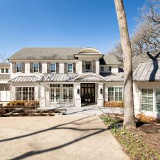 White Colonial Exterior and Driveway
